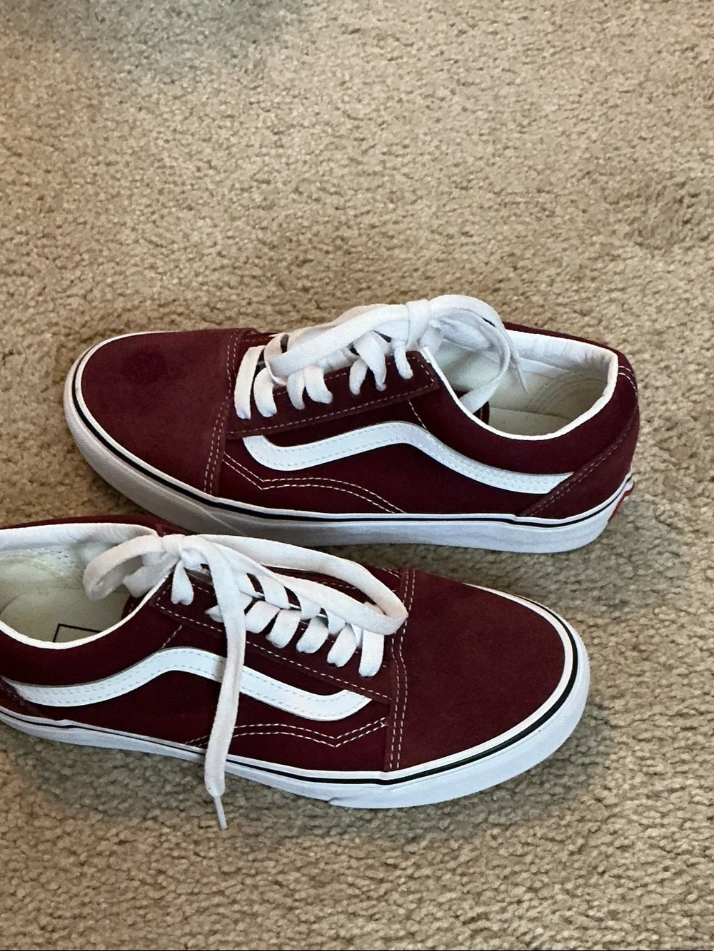Vans Men's Sneakers Maroon and Cream